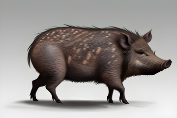 Image of a wild boar. Pig. (AI-generated fictional illustration)