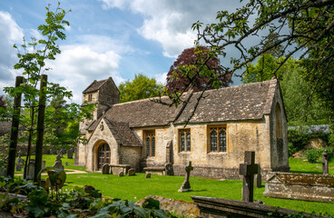 Fototapeta na wymiar St Margaret's Church, Bagendon, in the Cotswold district of Gloucestershire, England, United Kingdom