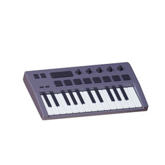 3d keyboard music instrument with black theme