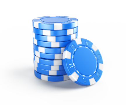 Stack of poker casino chips isolated on white. Gamble, gaming, casino, poker concept