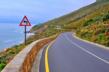 winding road in a mountain Gordon's Bay, Cape Town South Africa