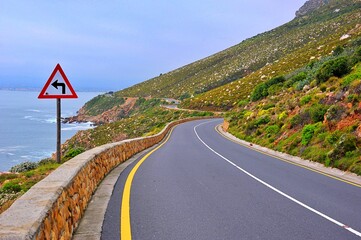 winding road in a mountain Gordon's Bay, Cape Town South Africa