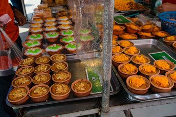 Coconut cake from traditional food market and bazar in Thailand
