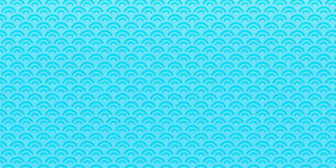 青海波文様　ブルーの背景イラスト