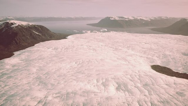 aerial view of big glacier