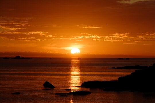 coucher de soleil en Bretagne