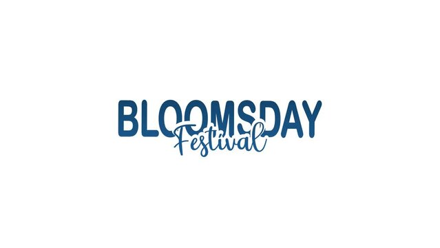 bloomsday festival animated text. 4k video greeting card. gift card. alpha channel.