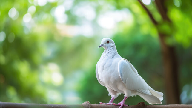 Closeup of Clean White Dove. Symbolizes Purity, Peace, Cleanliness, Innocence, and The Holy Spirit.