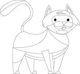 Cartoon Farm Animal Cat Kitten Feline Vector Graphic