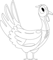 Cartoon farm animal chicken bird rooster pheasant vector graphic