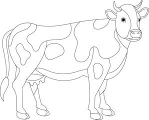 Fototapeta na wymiar Cartoon farm animal cow vector graphic