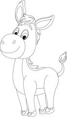 Cartoon farm animal donkey horse vector graphic