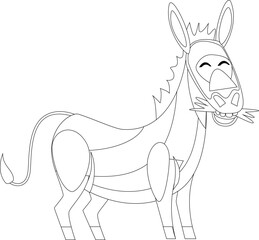 Cartoon farm animal donkey horse vector graphic
