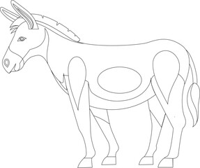 Cartoon farm animal donkey horse vector graphic