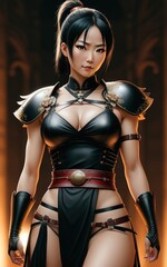 Beautiful warrior woman. IA generativa