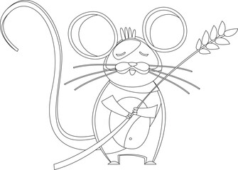 Cartoon farm animal mouse rat vector graphic