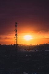 Naklejka premium sunset in the city
