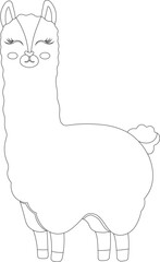 Cartoon llama farm animal vector graphic