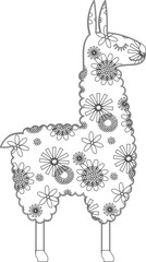 Cartoon llama farm animal vector graphic