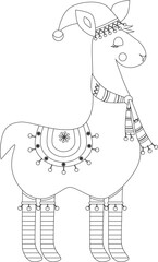 Cartoon llama farm animal vector graphic