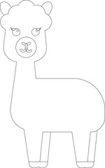 Cartoon llama farm animal vector graphic