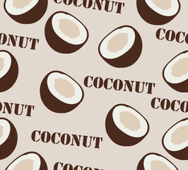 Coconut pattern on a coffee background.