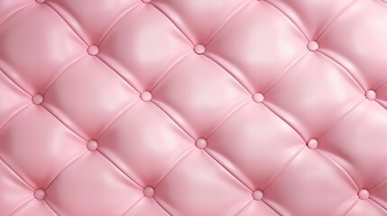 Seamless light pastel pink upholstery background texture. Abstract soft puffy quilted sofa cushions. Panoramic pattern for a girl's birthday, baby shower or nursery decor, generative AI