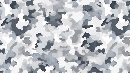 Seamless rough textured military, hunting, paintball camouflage pattern in light urban grey and snow white palette. Tileable abstract contemporary classic camo fashion textile surface design texture, 