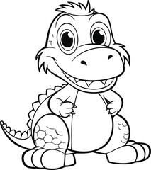 Alligator, colouring book for kids, vector illustration