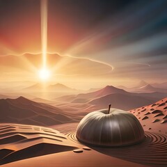 sunset over the desert