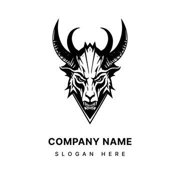 Harness the power of symbolism with a striking Baphomet head illustration logo design. Bold, mysterious, and evocative for a captivating brand. Generative AI