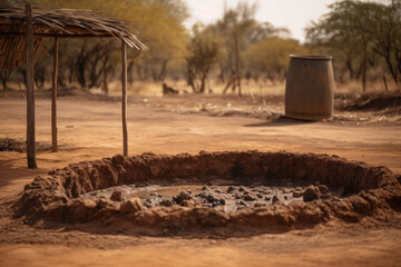 drought, water shortage in African countries generative ai - obrazy, fototapety, plakaty