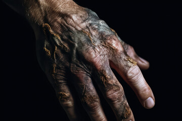 gangrene on the arm, dead skin generative ai
