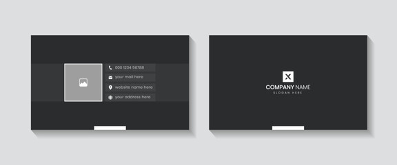 Naklejka premium Professional elegant modern creative and clean business card, id visiting card, void, grab, introduction, bulletin, recruitment and contact us visiting card 