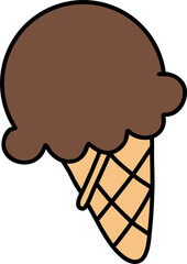 chocolate ice cream hand draw