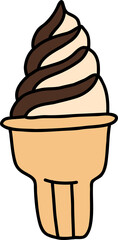 chocolate ice cream hand draw