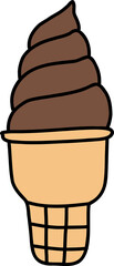 chocolate ice cream hand draw