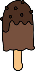 chocolate ice cream hand draw