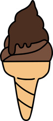 chocolate ice cream hand draw