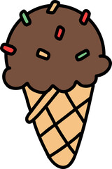 chocolate ice cream hand draw