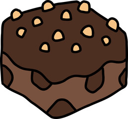 chocolate cake hand draw