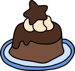 chocolate cake hand draw