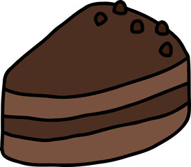 chocolate cake hand draw
