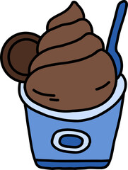 chocolate ice cream hand draw