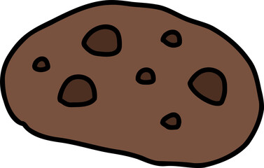 chocolate chip cookie hand draw