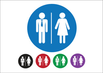 Pictogram Man Woman Sign icons, toilet sign or restroom icon