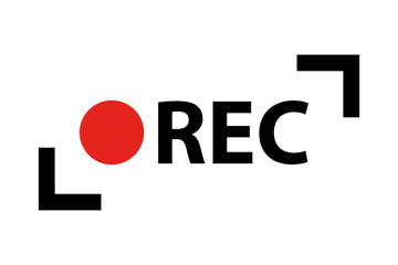 Flat design REC icon. Vector.