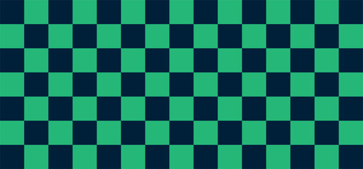 Green and black check pattern background. Vector.