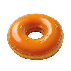 isolated donut with colorful icing created with generative AI