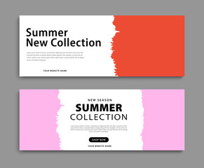 Summer fashion sale social media web banner template. Summer super sale cover design. Vector illustration